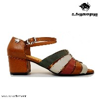 کفش مجلسی روزمره جلوبازپاشنه سه سانت کد445رنگ سبزعسلی سایز38/5