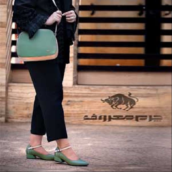 کفش مجلسی مدل آترین رنگ سبزکرم سایز 36