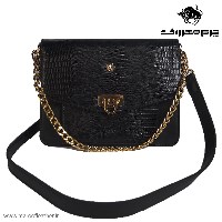 کیف مجلسی دستی ودوشی کد445رنگ مشکی لیزارد